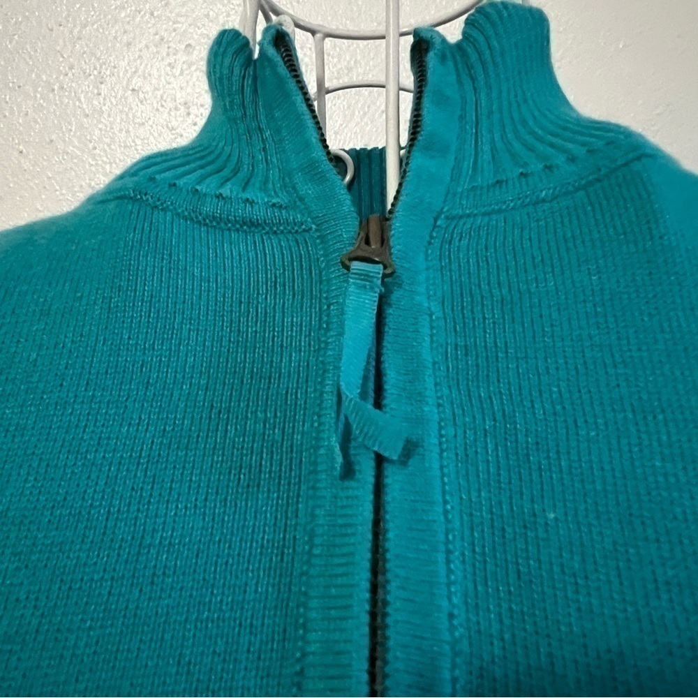 Foxcroft deep turquoise sweater, 100% supima cotton. Sz L. Preowned. EUC. - Picture 6 of 9